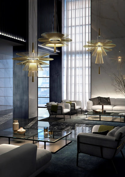 Vintage Gravity Origin Chandelier Luxury Metal lustre suspension black amd gold light for Living Dining Room kitchen island Lamp