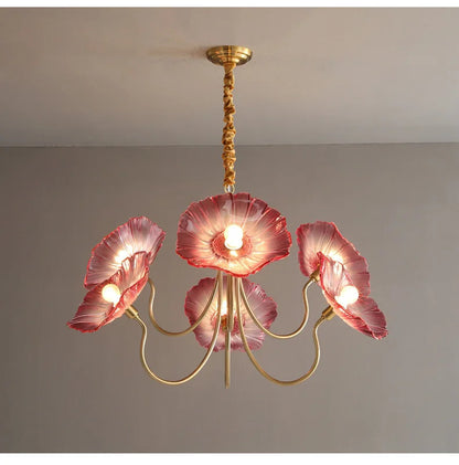 Lotus Flower Chandelier Modern Glass Flowers Led Chandelier