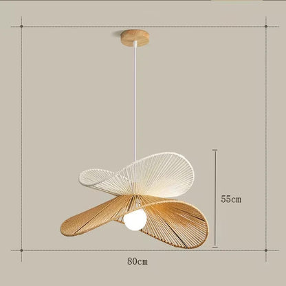 Wabi Sabi Rattan Chandelier Retro LED Weaving Pendant Lamp