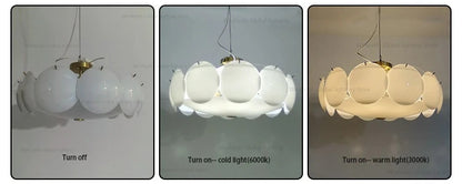 Glass Ceiling Light  Modern Cream White Ceiling Dining Room Bedroom Light