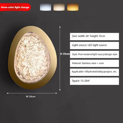Platinum Art Wall Lamp Modern Creative Design Pebble Corridor wall lighting LED