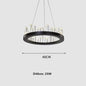 Modern Luxury Crystal Ring chandeliers Round black golden pendant lamp LED hanging light