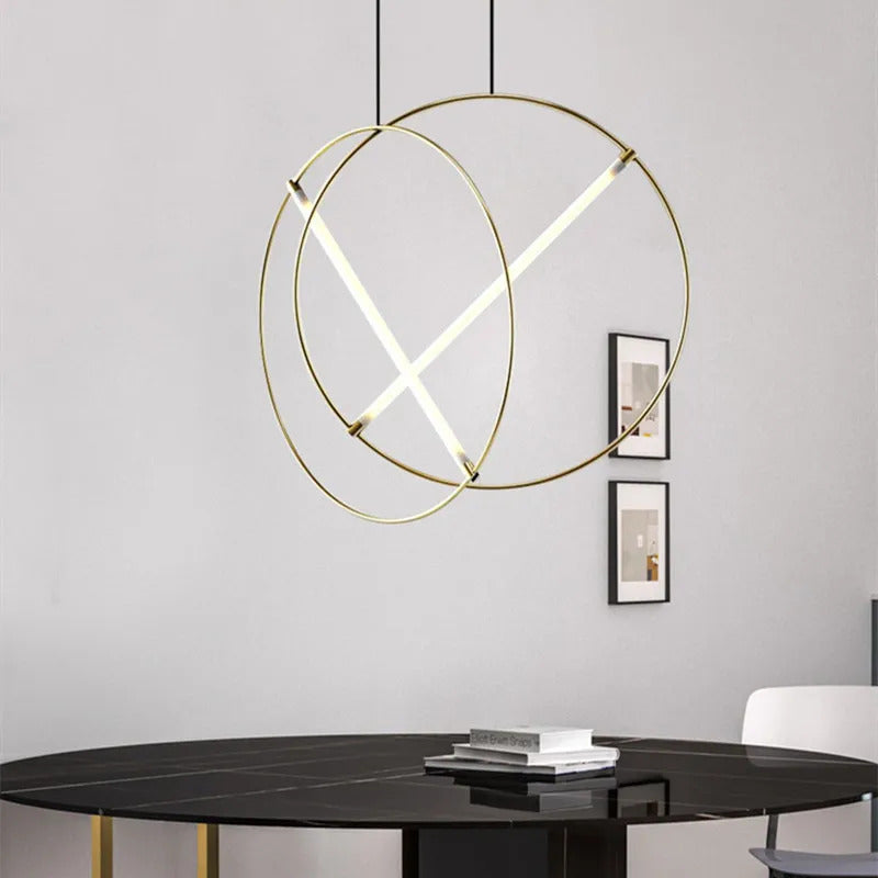 Round Suspension lamp Post-modern ring pendant light