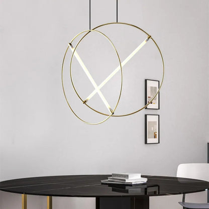Round Suspension lamp Post-modern ring pendant light