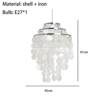 Real Shell Pendant Lights Gold Chrome Metal Romantic Beautiful Hanging Lamp Euphonious Voice E27 For Foyer Bedroom Dining Room