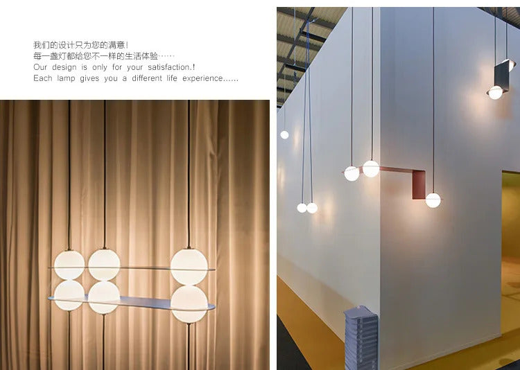 Laurent Collection Nordic glass ball pendant light art led geometric lamp