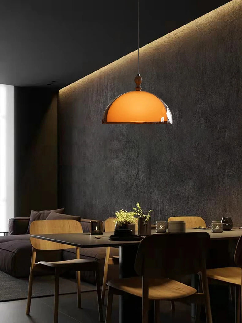 Vintage Brown Pendant Lamp Bauhaus Orange Pendant Light Retro Dining Table Hanging Lamp