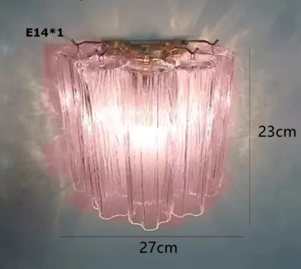 Pink Clear Glass Tube French Design Led Chandelier Lighting Hanging Lamp Lustre Suspension Luminaire Lamp For Dinning Room Decor