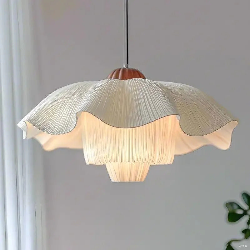 Nordic Petal Shaped French Chandelier Romantic Cream Style Pendant Lamp