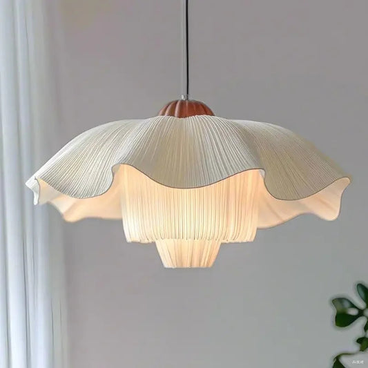 Nordic Petal Shaped French Chandelier Romantic Cream Style Pendant Lamp