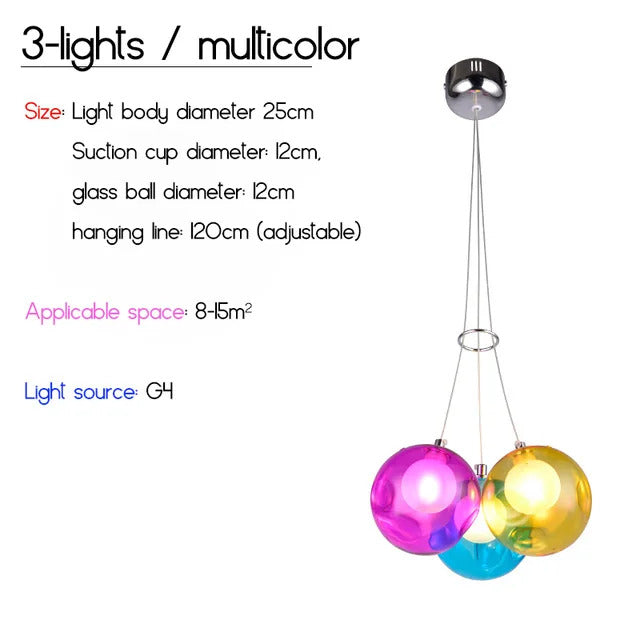 Nordic LED Bubble Lamp Chandelier Modern Clear Glass Ball Suspension Lamp