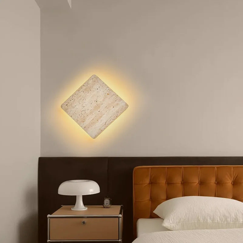 Creative Cave Stone Clock Wall Lamp Wabi Sabi Background Wall Light sconce