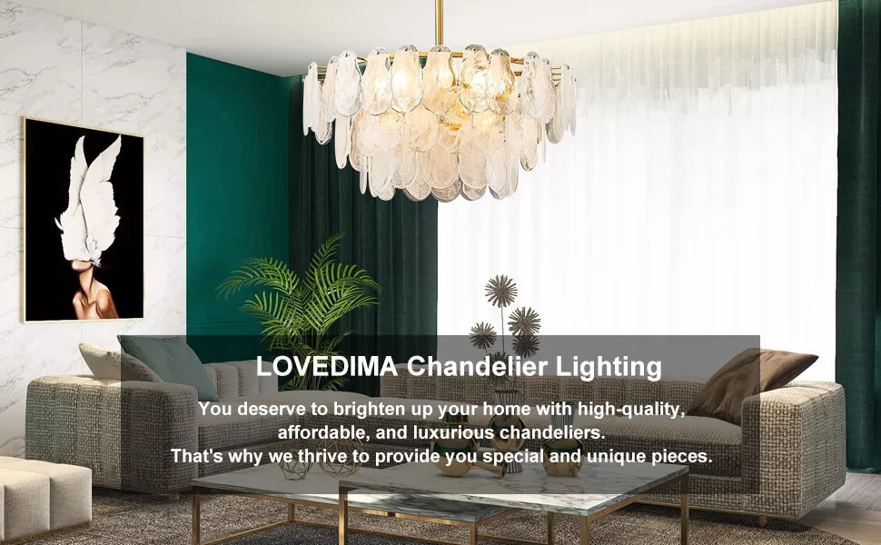 Nordic Luxury Glass Pendant Lamp Metal Crystals LED Chandeliers