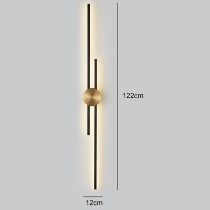 Modern Long Wall Lamp luxury minimalist black gold background LED Wall lights