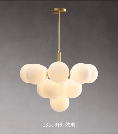 Nordic Luxury Glass Chandelier LED Pendant Lights Ceiling Suspension Hanging Lamp Fixture for Living Room Bedroom