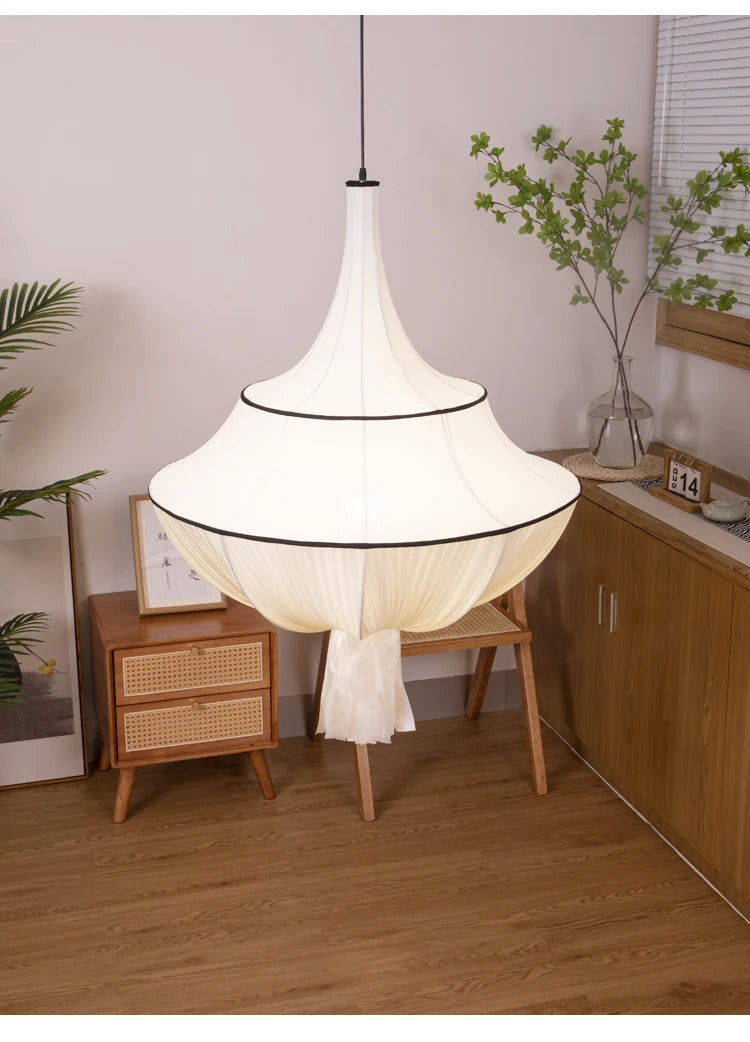 Vintage Cloth Pendant Light French Medieval Pendant Lamp