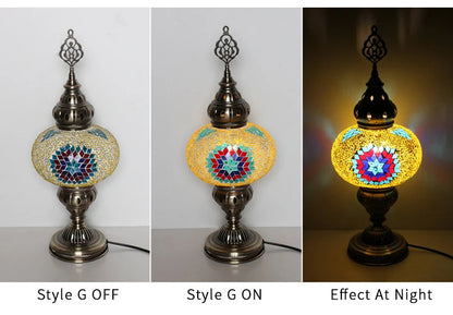 Turkish Mosaic Table Lamp Hand Crafted Decorative Lighting