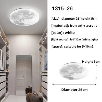 Lunar LED Ceiling Light Minimalist Bedroom Kitchen Balcony Decor Lighting Fixture