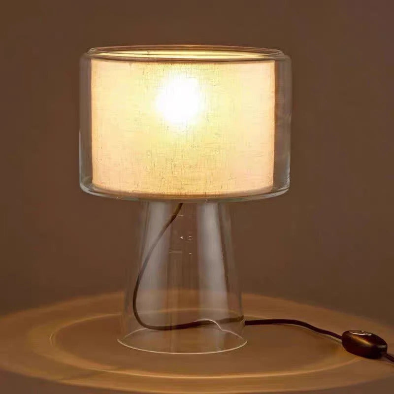 Mercer Glass Led Table Lamp, Postmodern Designer Glass Bedside Table Light, Nordic Bedroom Table Lights For Living Room Sofa