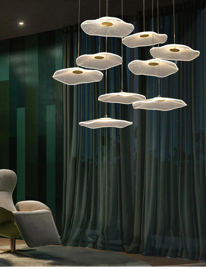 Nordic chandelier Leaf lotus chandelier of petals restaurant creative living room