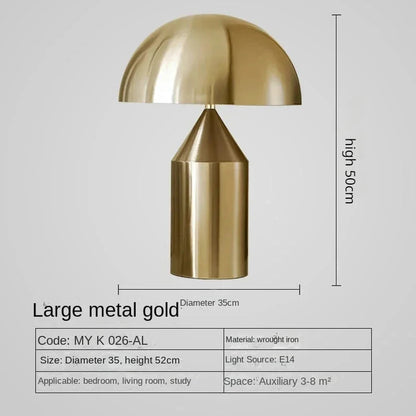 Italian luxury mushroom LED floor lamp metal Nordic eye protection bedside table lamp high-end home decoration lighting fixture