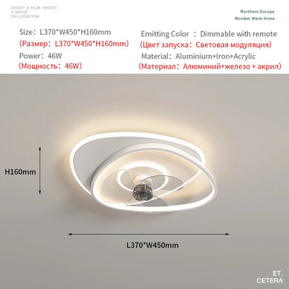 Electric Fan Light Modern LED Ceiling Lamp Living Room Light