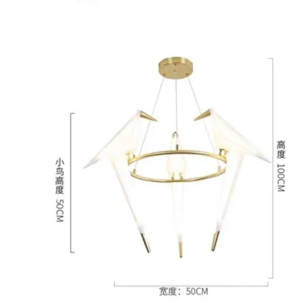 Perch Paper Chandelier LED Bird Designer Chandelier Lamp