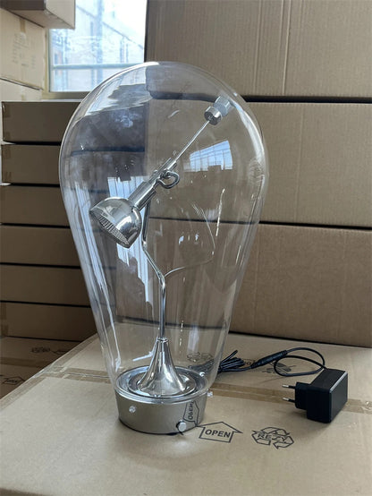 Italian Vintage Dimmable Table Lamp Rotary Glass Desk Light