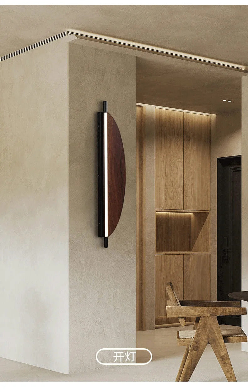 Thula leaf Wall Lamp Nordic Long minimalist wall light Japanese Wood Grain sconce