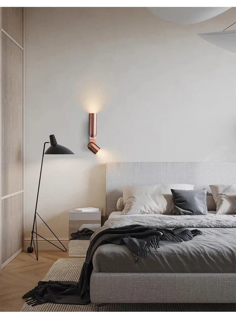 Bauhaus Italian wall lamp Modern minimalist Adjustable angle bedside night light