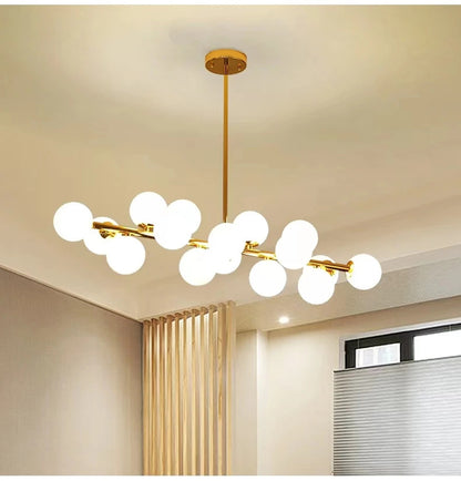 Nordic Round chandelier Glass Ball Chandeliers Living room ring scandinavian lamp fixtures