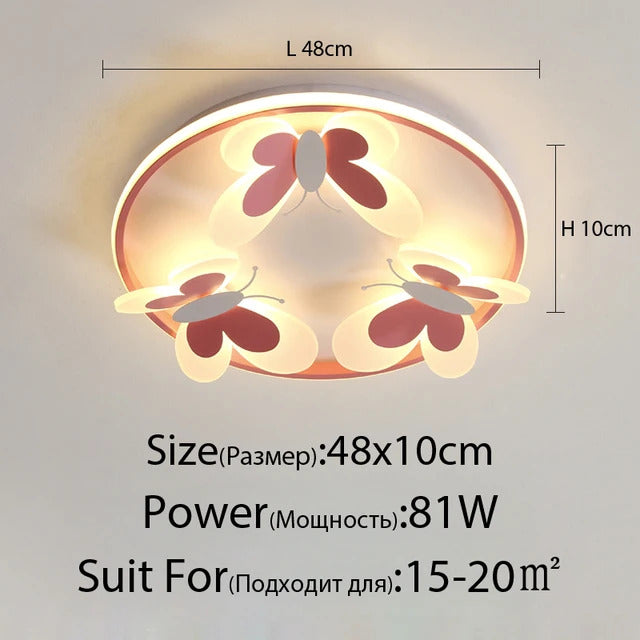 Butterfly ceiling lamp Children Room Indoor bedroom lamp