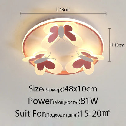 Butterfly ceiling lamp Children Room Indoor bedroom lamp