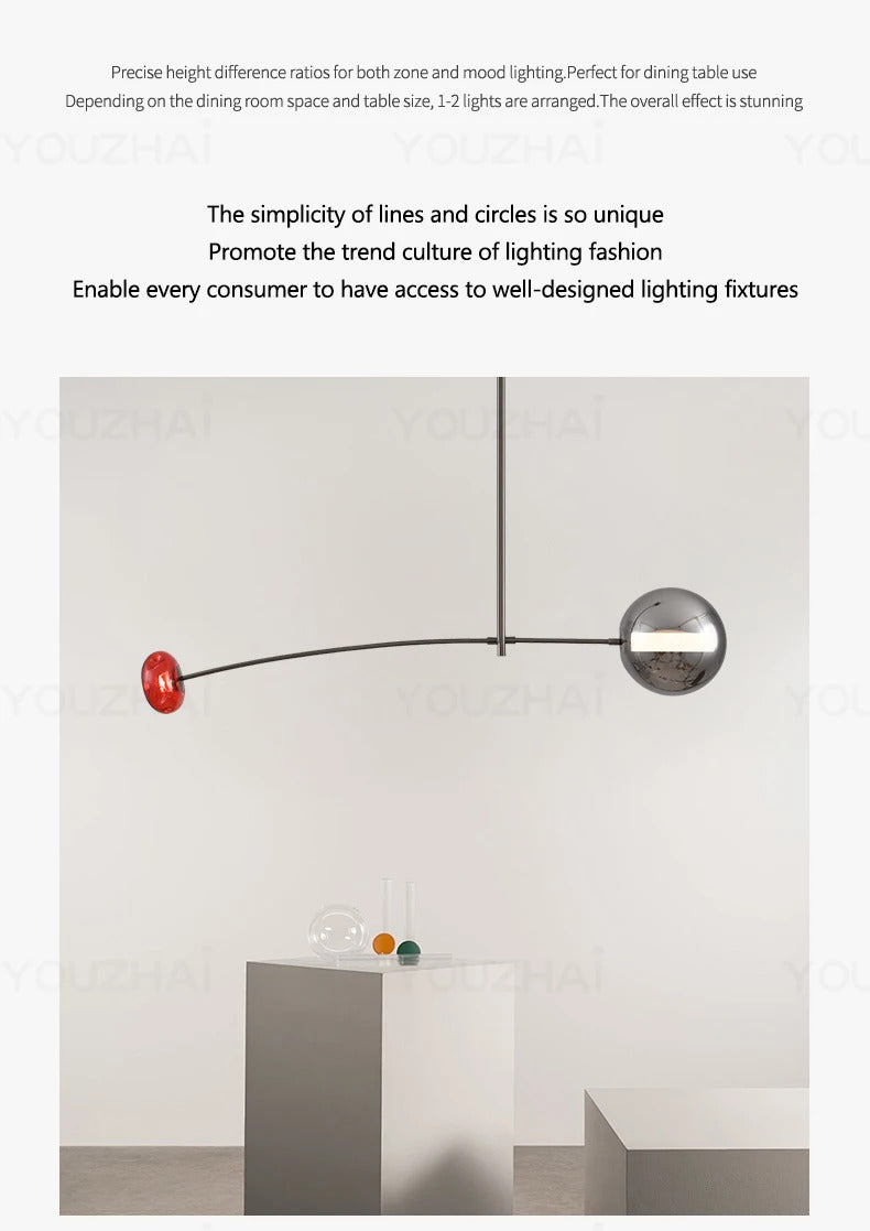 Nordic Art Magic Bean Pendant Lamp Modern Glass Chandelier