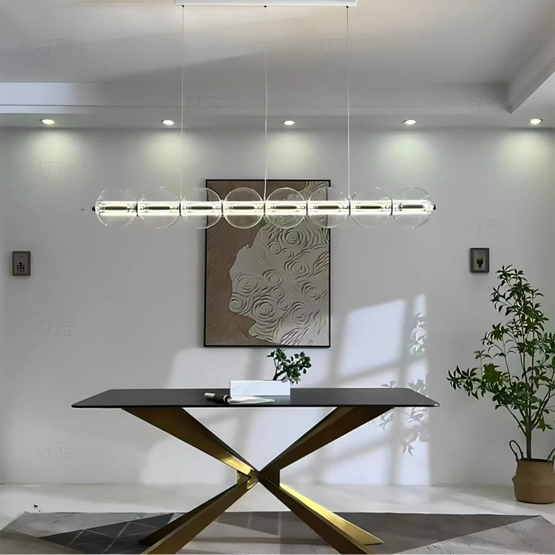 Italian Glass Bubble Pendant Light Dining Room Table Luce Sferica Glass Linear Lights Chandelier for Kitchen Island Bar Counter