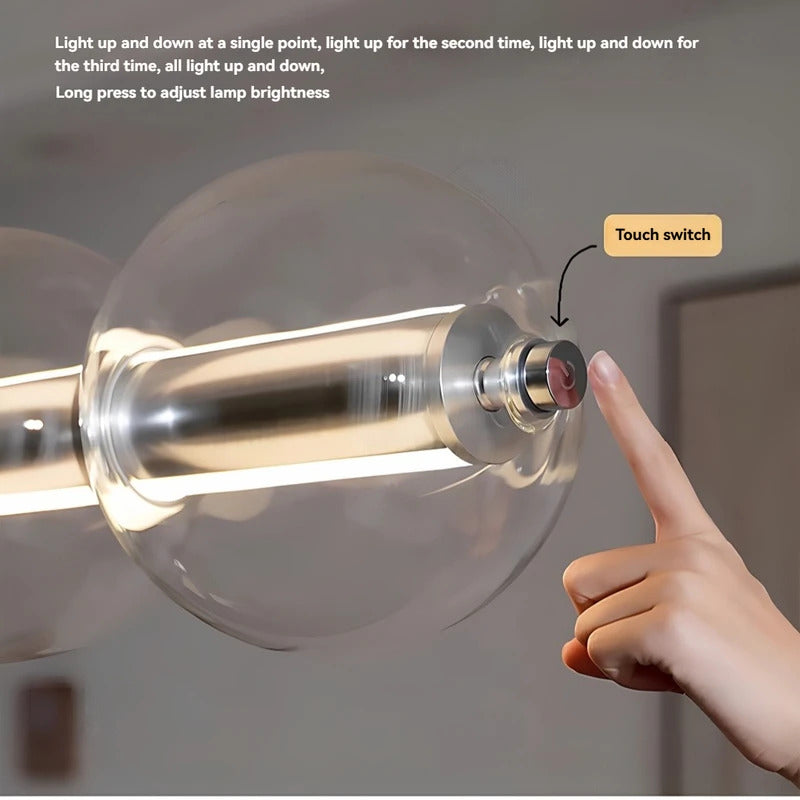 Italian Glass Bubble Pendant Light Dining Room Table Luce Sferica Glass Linear Lights Chandelier for Kitchen Island Bar Counter