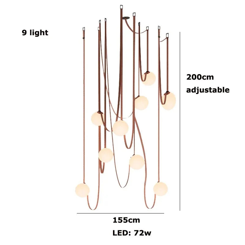 PLUSMINUS LED Belt Pendant lamp Trendy glass ball light