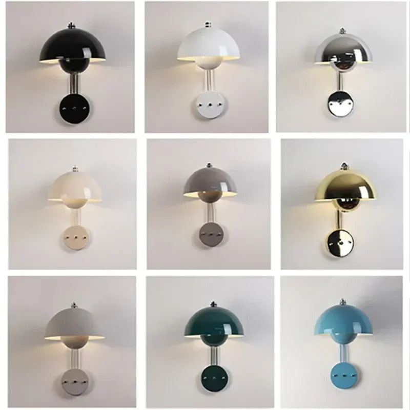 Nordic colorful Bud Wall Lamps Mushroom cute wall sconce bedside night light