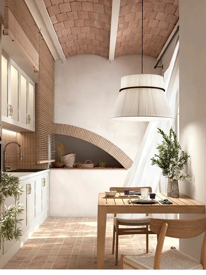 Wabi-sabi Style Pendant Lights Modern Fabric Pendant Lamp Minimalism Cloth Art Chandelier