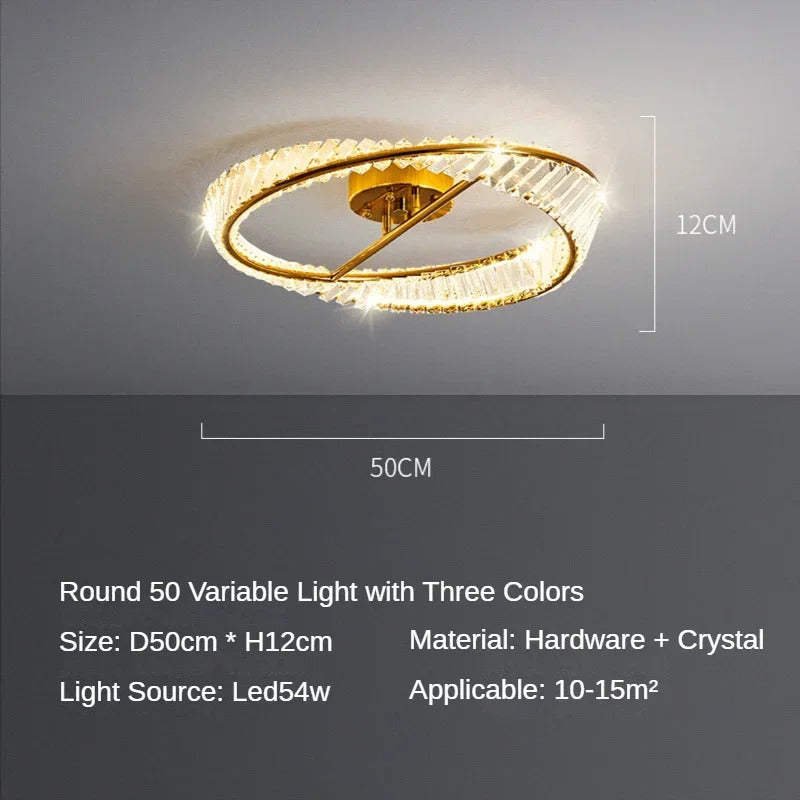 Luxury Crystal Ceiling Lamp Living Room Bedroom Lamp
