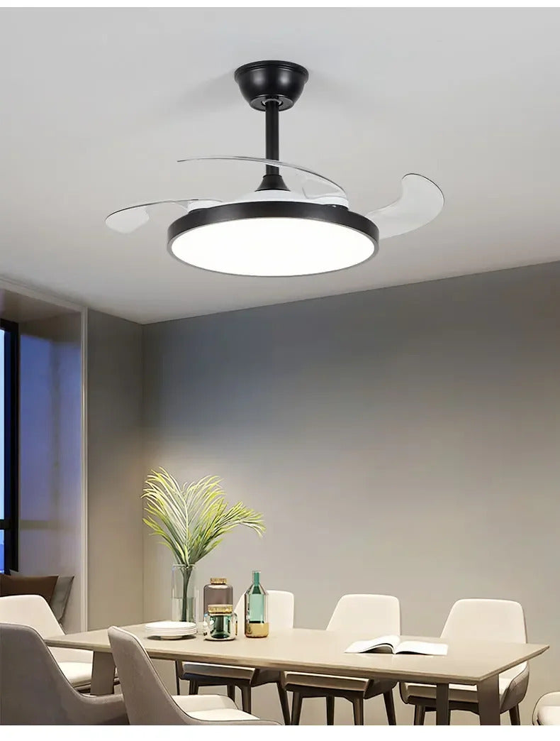 Ceiling Fan With Light Modern Remote Smart Invisible Ceiling Fan Bedroom Lamp