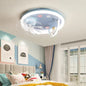 Modern Kids Room Ceiling Fan Light Cartoon Moon Astronaut children bedroom hanging Light