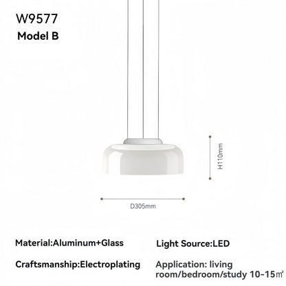 Italian Creative White Glass Shade Pendant Lights Nordic Led Bedside Lamp Round Hanging Lighting for Bar Dining Room Decor Light