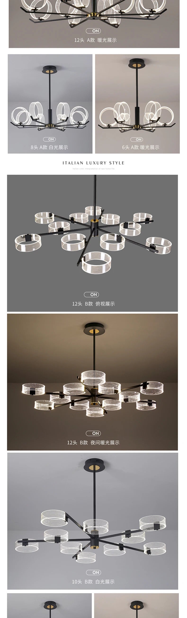 Acrylic LED Chandeliers modern retro lamp hanging