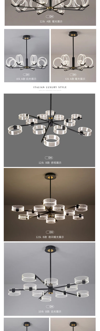 Acrylic LED Chandeliers modern retro lamp hanging