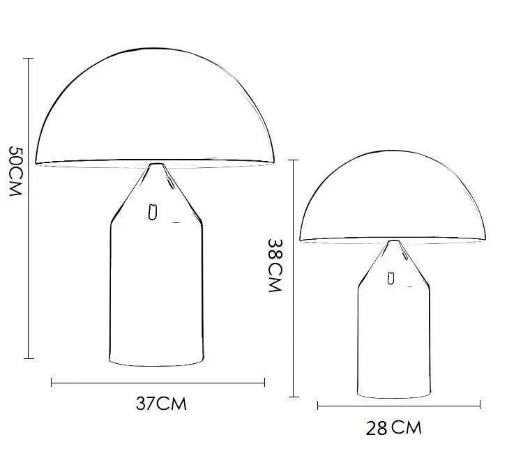 Italian luxury mushroom LED floor lamp metal Nordic eye protection bedside table lamp high-end home decoration lighting fixture
