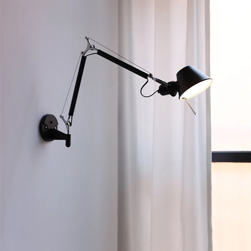 Italian swing arm wall lamp LED Silver Black wall lamp Rotatable Adjustable Reading Lights Decor wall mounted bedside lights