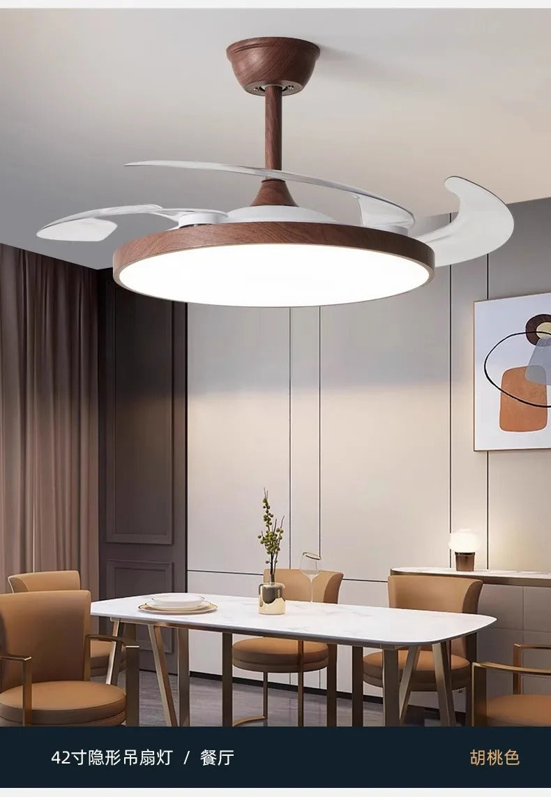 Ceiling Fan With Light Modern Remote Smart Invisible Ceiling Fan Bedroom Lamp