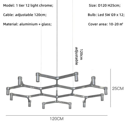 Crown Major Chandelier Nordic Tube Silver Chandelier Modern Led Luxury Chandelier