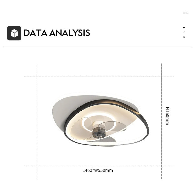 Electric Fan Light Modern LED Ceiling Lamp Living Room Light